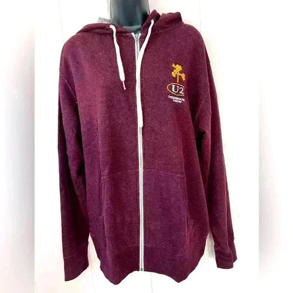 U2 Genuine Concert Sweatshirt 2017 Joshua Tree Tour Maroon Unisex Sz L M… - Picture 1 of 4
